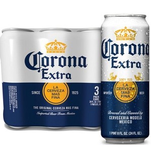 CoronaExtra Mexican Lager <b>Beer</b> Can, 24 X 330ml/ Pack Contains 24x330ml Cans of CoronaExtra Mexican Lager <b>Beer</b>, - Product Image 1