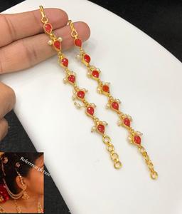 Lujo elegante real con aspecto de piedra Cadena de oreja chapada en oro antiguo aspecto Simple para ropa de boda para bodas fiestas para mujeres - Product Image 4