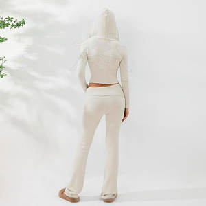 Top corto elegante con cremallera, chándal, ropa informal, Top corto con cremallera MOQ bajo, chándal para un estilo de vida activo diario - Product Image 2