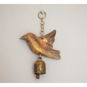 Campanas de cobre hechas a mano decorativas 4 campanas estilo indio colgante de pared hermoso accesorio de decoración del hogar - Product Image 5