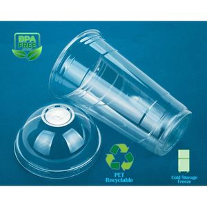 Venta al por mayor 600 juegos de vasos de plástico transparente tapas de cúpula 8oz. 10oz. 12oz. Logotipo personalizado de 24oz de capacidad para leche, té, bebida, jugo, leche, 360ml - Product Image 6