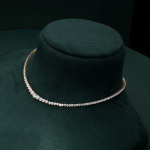 Collar de diamantes graduados de oro amarillo de 14 quilates de diseñador con diamantes cultivados en laboratorio de 9,88 quilates, joyería nupcial de lujo para mujer - Product Image 4