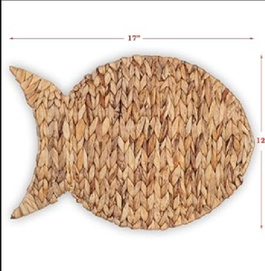 Mantel Individual de jacinto de agua tejido a mano ecológico único, mantel Individual divertido con forma de pez para cocina de Vietnam - Product Image 5