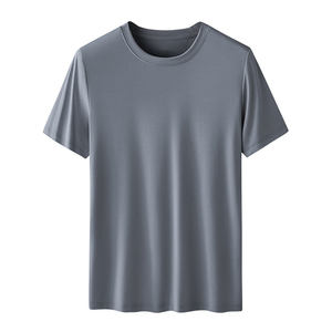 Logo personnalisé OEM T-shirt tricoté en modal respirant double face pour hommes, teint uni, design court et fin pour le printemps, l'été - Product Image 6