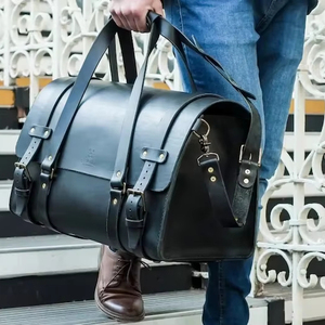 กระเป๋าดัฟเฟิลกระเป๋าวินเทจหนังแท้แท้แท้แท้แท้แท้แท้สำหรับชายและหญิงกระเป๋าเดินทางแบบเบาสำหรับเดินทางไปเที่ยวสุดสัปดาห์ท่องเที่ยวแบบสปอร์ต - Product Image 1