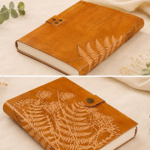 Journal en cuir personnalisé, carnet fait main sur mesure, agenda illustré de plantes botaniques, cadeau inspiré de la nature pour lui et elle - Product Image 5