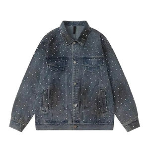 Chaqueta de Mezclilla con Pedrería de Alta Calidad, Estilo Moderno, Tendencia de Moda, Fabricante OEM, Personalizada, Estilo Urbano - Product Image 1