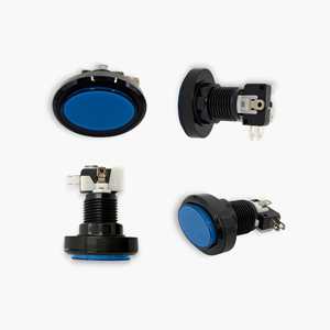 Set of 2 Oval Arcade <b>Push</b> Buttons with LED <b>Light</b> & Micro Switch PVC Transparent ABS Metal Multi-color - Product Image 2