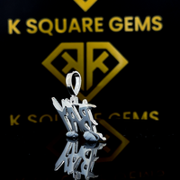 Collier Hip Hop Personnalisé Luxe Iced Out en Argent Sterling VVS Moissanite Pendentif Enfant Plaqué Rhodium