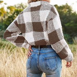 Sudadera de piel sintética de alta calidad para mujer, sudadera peluda con media cremallera, jersey de Sherpa corto de lana cálida, sudadera informal de invierno, diseño propio - Product Image 2