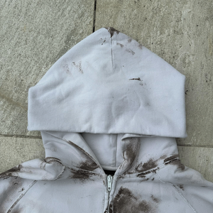 سترات بغطاء رأس للرجال بسحاب عالي الجودة قطن سادة أفضل منتج ملابس شارع عالية ربطة عنق صبغة بالأسى شعار أمامي خدمة <span class=keywords><strong>OEM</strong></span> - Product Image 3