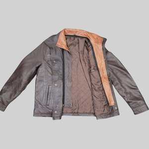 Veste en cuir OEM en gros avec doublure zippée intérieure col montant fermeture à glissière capuche amovible logo avant Position-ODM Supply - Product Image 3