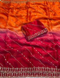 Women's Silk Party Saree Sequences Quick Dry Moisture Wicking Wrinkle Free Features Regular Fit for All Seasons Diwali Wedding - Product Image 4
