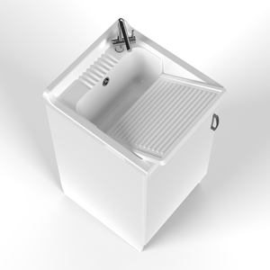 Mobile Bagno Mongardi in Legno con Lavabo in Resina e Installazione Rubinetto Forabile, Resistente agli Acidi, 45L - Product Image 2