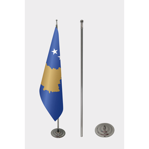 Customizable Kosovo Indoor <b>Flag</b> 3x5ft Aluminum <b>Pole</b> Digital Printing Cotton/Polyester Material Car/Indoor Use - Product Image 2