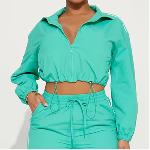 Top Selling Windbreaker Set For Women Pink Color Casual & Outdoor Use Women Windbreaker Set Wholesale Manufacture & Supplier - Product Image 4
