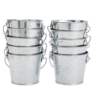 Cubos de Metal galvanizados para macetas, Cubo de Metal Vintage para macetas de flores galvanizadas, decoración para interiores y exteriores - Product Image 2