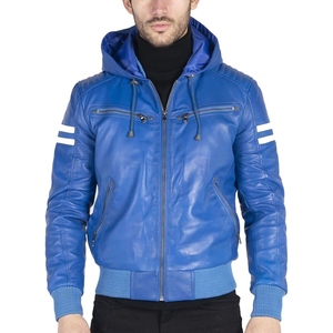 Veste en cuir d'agneau classique pour homme, cuir véritable souple, veste de motard tendance, vêtement d'extérieur décontracté, hiver - Product Image 6