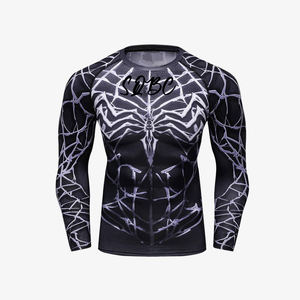 Vêtements de sport unisexes à manches longues UPF 50 Imprimés par transfert thermique Rashguard personnalisé pour le BJJ MMA Surf Compression Spandex/Polyester - Product Image 6