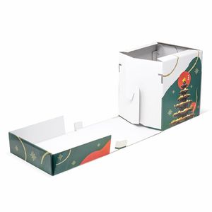 Boîte rigide recyclée Mod. Clip pour Panettone 19x19x23 cm avec laminage brillant, gaufrage et finition UV - Product Image 5