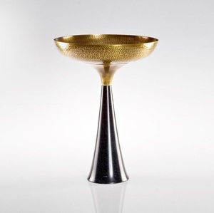 Premium Quality Metal Pedestal Bowl Tall Decorative Centerpiece with Marble Base Home Dining and Wedding Serving <b>Dinnerware</b> Bowl - Product Image 1