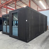 Maison conteneur préfabriquée moderne de 20 pieds avec extension coulissante, salle de bain intégrée, idéale pour l'extérieur