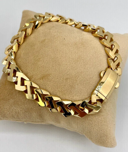 18k Gold Plated Jewelry for <b>Men's</b> and Women Fashion Real Gold <b>Bracelet</b> Real Gold Chunky Cuban Link Chain <b>Bracelet</b> - Product Image 1