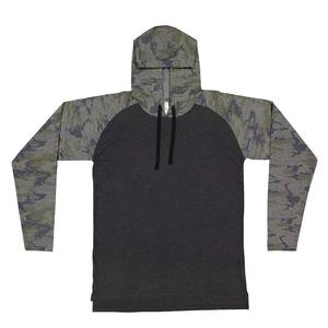 Mens T Shirts Hooded Raglan Long Sleeve Fine Lightweight Jersey Dep <b>Grey</b> <b>Sweatshirts</b> - Product Image 5