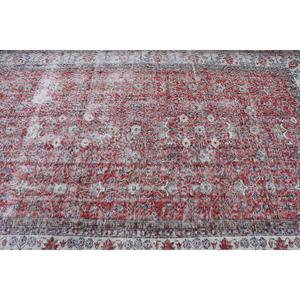 Tapis de 5,8 x 9,2 pieds, grand tapis turc vintage, tapis en laine rouge - Product Image 5