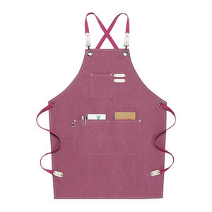 Delantal de trabajo de lona con hebilla ajustable y logotipo personalizado de alta resistencia con bolsillo para herramientas de cocina - Product Image 2