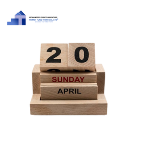 Calendrier en bois gravé en cadeau de bureau en gros le plus vendu calendrier en bois pour table de bureau du fabricant direct du Vietnam - Product Image 1