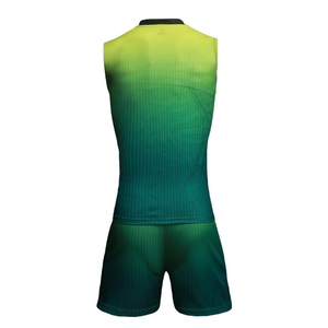 Uniformes de volley-ball pour hommes 100% polyester conçus sur mesure, haute qualité, couleur et logo personnalisables, prix bas, ensemble pour adultes, service OEM - Product Image 3