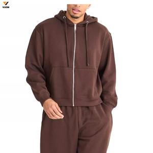 OEM alta calidad personalizado hombres cremallera sudaderas con capucha bordado impreso logotipo en blanco sudadera poliéster algodón Zip up sudaderas con capucha para hombres - Product Image 1