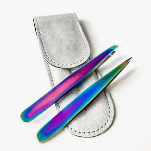 Pince à épiler dorée en acier inoxydable pour cils avec pince à cils à pointe inclinée - Product Image 4