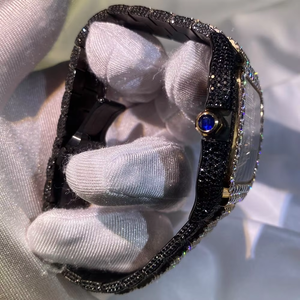 Montre automatique de luxe pour homme, haute qualité, diamants et moissanite, chiffres romains sertis, affichage de la date, design unique - Product Image 4