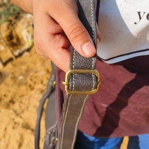 Handmade Large Cowhide Tote <b>Shoulder</b> Bag Genuine Leather with Tooling Patch and Matching <b>Straps</b> Portable Mid Hairon Design - Product Image 5