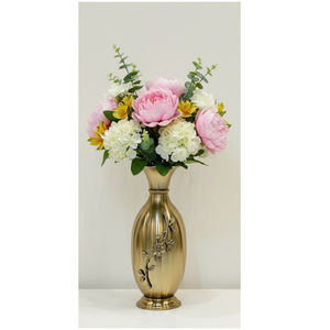 High Quality Aluminium Brass Metal Embossed Table <b>Vase</b> For Living Room Decor Handcrafted Gold Plated <b>Tall</b> Hammered Design <b>Vase</b> - Product Image 4