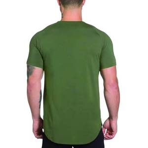 เสื้อยืดเปล่าสำหรับผู้ชายเสื้อใส่เล่นกีฬาฟิตเนสเข้ารูปกล้ามเนื้อ2024ออกแบบโลโก้ได้ตามที่ต้องการ - Product Image 4