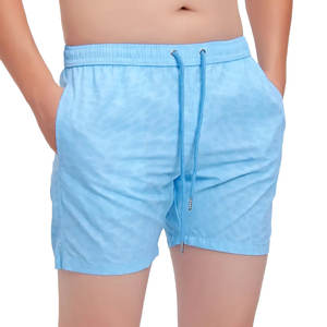 Pantalones cortos transpirables de secado rápido para hombre, verano 2023, logotipo personalizado, estilo de calle reactivo, lona sólida antiarrugas Digital - Product Image 1