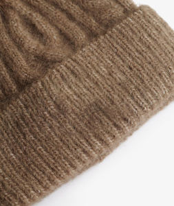 Gorro de Invierno de Punto Grueso de Lujo con Puños, 100% Algodón, Forrado, con Letras a Rayas, Unisex, Personalizable, Estilo Holgado - Product Image 4