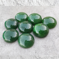 Pierres précieuses en jade néphrite naturel de qualité supérieure, vertes, taillées à dos plat, calibrées, vente en gros, qualité AAA, certifiées par un tiers, pour bijoux