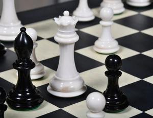 Juego de Ajedrez de Hueso de Camello Hecho a Mano de Primera Calidad, Patrón Staunton del Siglo XIX, Blanco y Negro, Rey de 3.6 cm a Precio Económico - Product Image 3