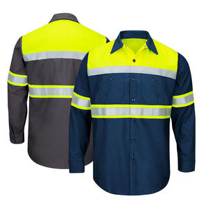 Chemise haute visibilité de haute qualité à manches longues coupe régulière conception de taille personnalisée Nouvelles chemises de sécurité réfléchissantes à manches longues haute visibilité - Product Image 1
