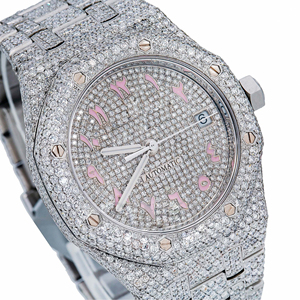 Montre analogique en quartz Moissanite avec cadran en verre, acier inoxydable, luxe, design extérieur, style français - Product Image 2