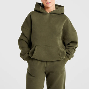 Sudaderas y sudaderas cortas de cuello alto con cremallera para mujer Sudaderas con capucha cortas de cuello alto con cremallera para mujer - Product Image 6