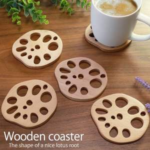 แผ่นรองแก้วไม้รูปดอกบัว ทำด้วยมือในอินเดีย - ทนทาน - เป็นมิตรกับสิ่งแวดล้อม - Product Image 1