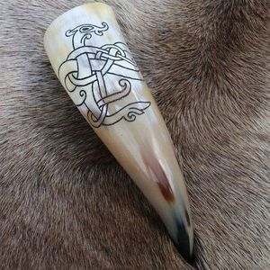 Corne à boire Viking en buffle naturel, faite à la main, étanche, polie, style animalier, logo personnalisable, taille ajustable, portable, haute qualité - Product Image 3