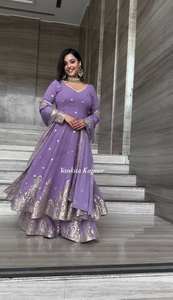 Nouvelle robe de soirée design avec fond entièrement cousu et travail de séquence de broderie lourde Dupatta - Product Image 5