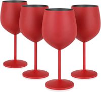 Prix d'usine directs gobelets en verre à vin incassables de qualité supérieure incassables en acier inoxydable à tige en métal cadeau inhabituel
