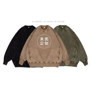 Sudadera con capucha unisex de lavado ácido vintage de peso pesado hecha a mano con tela extragrande lavada con piedra de alta calidad para hombres - Product Image 5